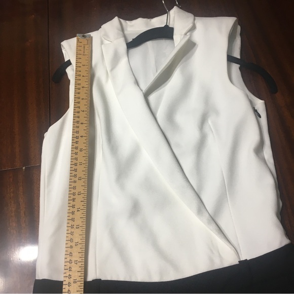 Zara Tuxedo black and white jumpsuit hidden zipper XS - Picture 11 of 12